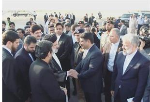 Welcoming the honarable President of Islamic Republic of Iran by Governor and Chief Minister of Sindh Province and Consul General of Iran in Karachi